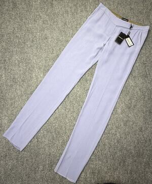 Emporio Armani Womens Pants Size 42EU 6US Lilac Blue Crepe Trousers NWT